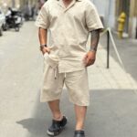 ست پیراهن شلوارک لینن